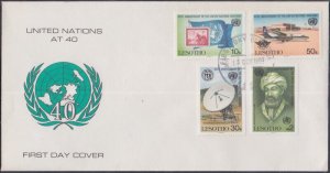 LESOTHO Sc#492-5 FDC 40th ANN of UN, also 850th ANN of MAIMONIDES