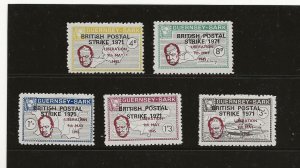 GB Local SARK  Commodore 1971 Strike opt on Liberation set of 5  Ref SA82-6  MNH