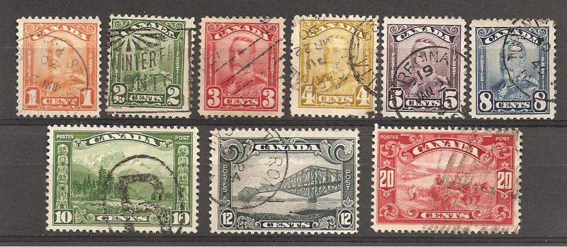 Canada  Scott #149-157  Used  Scott CV $51.55