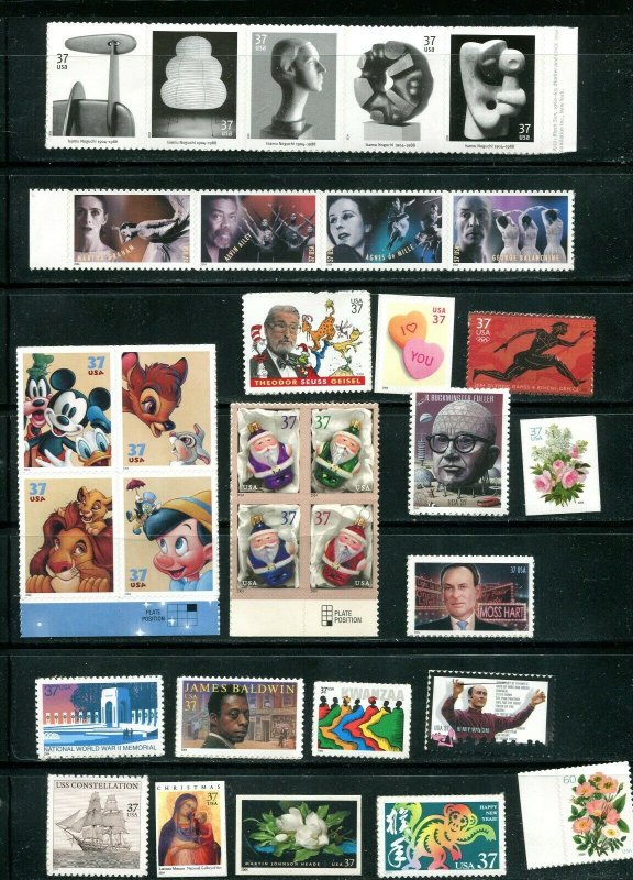 US 2004 Commemorative Year Set 83 stamps including 2 Sheets, Mint NH, see scans