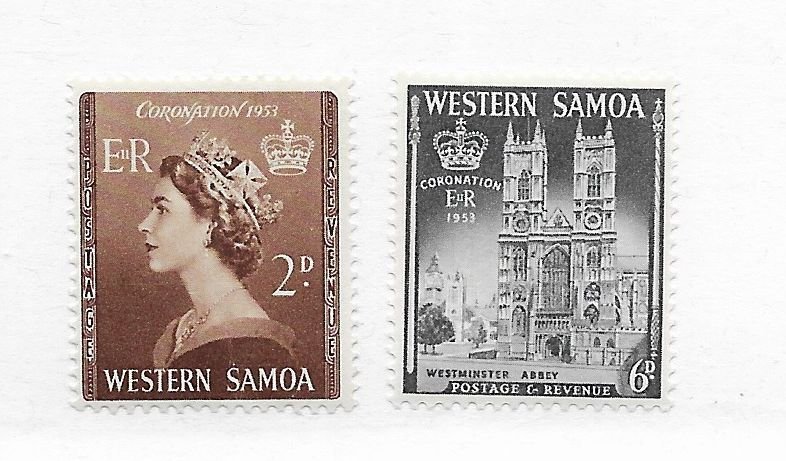  Samoa #214-215 MH- Stamp - CAT VALUE $1.75