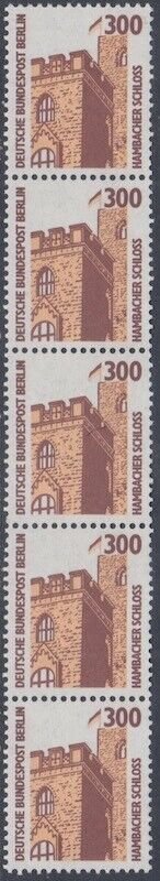 GERMANY Sc #9N556.1:  MNH COIL STRIP of 5 WITH EVERY 5th STAMP NUMBERED on BACK