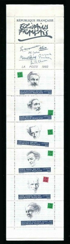 FRANCE 1993 WRITERS BOOKLET  SC#B654a MNH LITERATURE