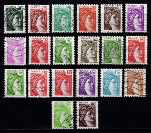 France 1977-81 Sabine definitives, Part Set [Used]