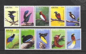 BIRDS- ARUBA #437a-j  MNH