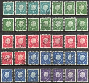 Germany Berlin Sc# 9N165-9N169 (assorted) Used lot/35 1959 Pres. Theodor Heuss 