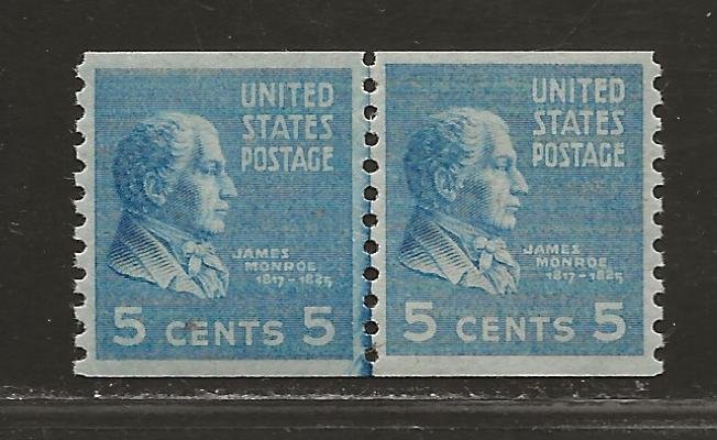 UNITED STATES SC#845  LINE PAIR   VF/MLH