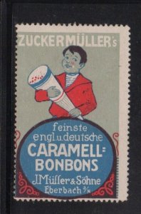 German Advertising Stamp - Zuckermüller's Caramel Bonbons