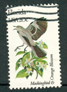 1961A Florida Birds and Flowers used single - bullseye perf 11.25 x 11