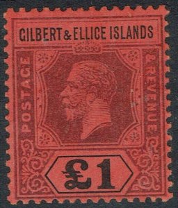 GILBERT & ELLICE ISLANDS 1912 KGV £1