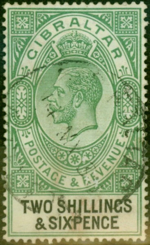 Gibraltar 1925 2s6d Green & Black SG104 Fine Used 