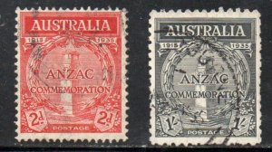 Australia Sc 150-151 1935 Gallipoli Landing Anniversary stamp set used