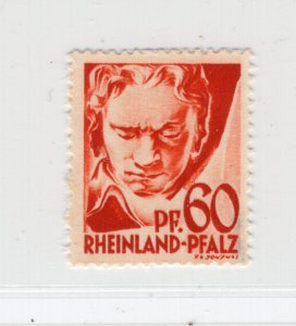 GERMANY FRENCH ZONE RHINE PALATINATE 1947 6N12 PRINTED ON GUM SIDE PERFECT MNH