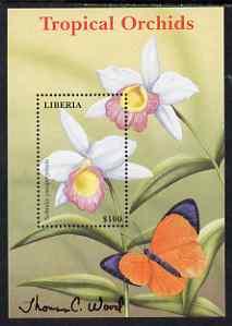 Liberia 1999 Tropical Orchids perf m/sheet #3 (Sobralia y...