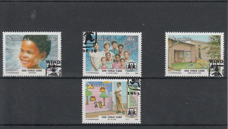 Namibia 1993 CTO SOS Child Care SG#619-22 4v Family House Artist Mural Used