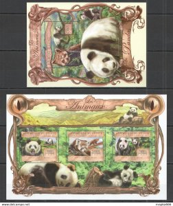 2013 Guinea Animals Fauna Bears Pandas Kb+Bl ** Stamps St1389