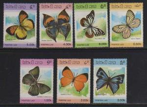 Laos MNH sc# 692-8 Butterflies 10CV $4.60