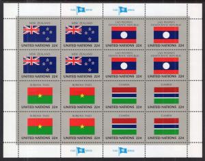 UN New York 477-492 Flags Sheets MNH VF