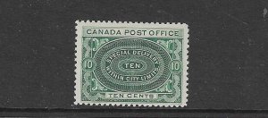 CANADA SCOTT #E1 1898 SPECIAL DELIVERY 10 C (BLUE GREEN)  MINT  HINGED