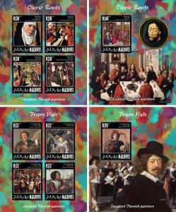 Art Paintings Degas van Dyck Hals Rubens etc Maldives 38 MNH sheets stamp set