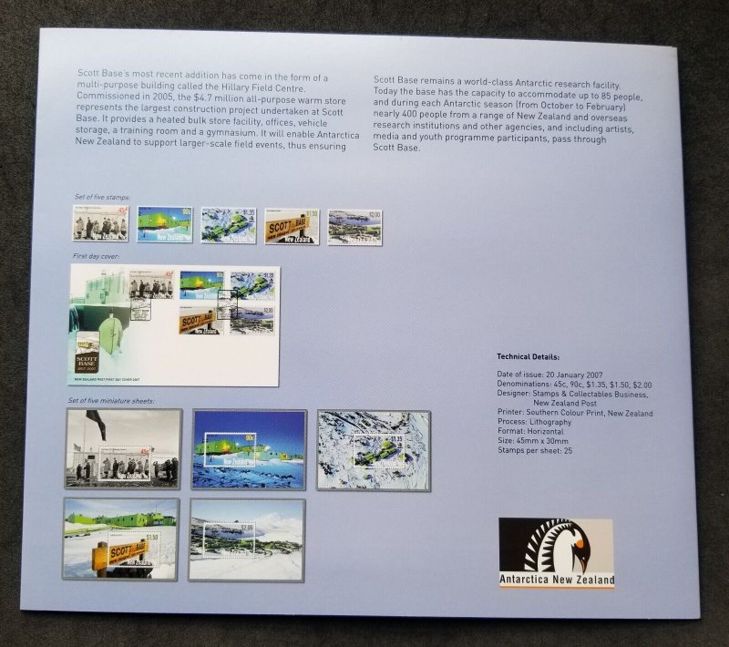 *FREE SHIP New Zealand Scott Base 2007 Antarctica FDC (folder set) MNH