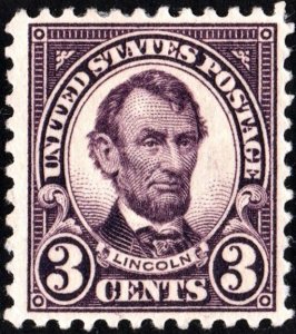 SC#555 3¢ Lincoln Single (1923) MH