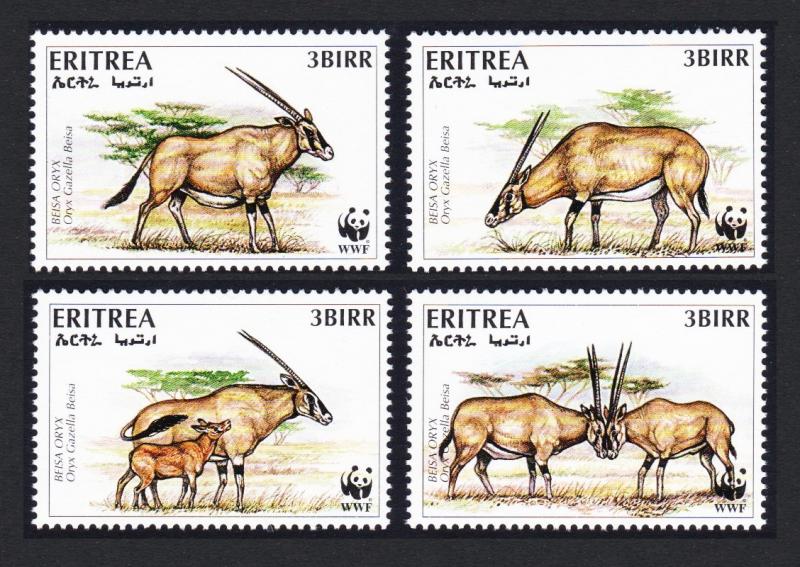 Eritrea WWF Beisa Oryx 4v SG#319-322 SC#261 a-d MI#87-90 CV?8