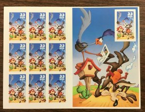 3392  Roadrunner & Wile E. Coyote Die Cut Imperf single MNH 33 c Sheet of 10 FV