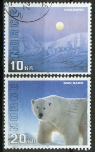 Norway 1996, NK 1251-52, Svalbard, Polar bear set VFU, Mi 1202-03