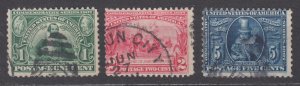 U.S. Scott #328-330 Used 1907 Jamestown Exposition