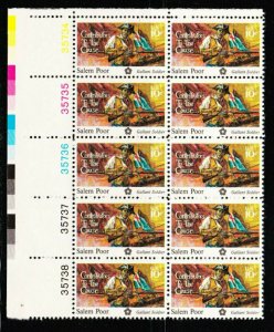 1975 Salem Poor Black Heritage Plate Block of 10 10c Stamps, Sc# 1560, MNH, OG