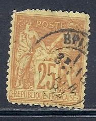 France #99 25c yellow straw (U)  CV $5.00