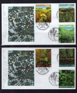 UN New York 522-523 Trees Joint Issue WFUNA Set of Two U/A FDCs