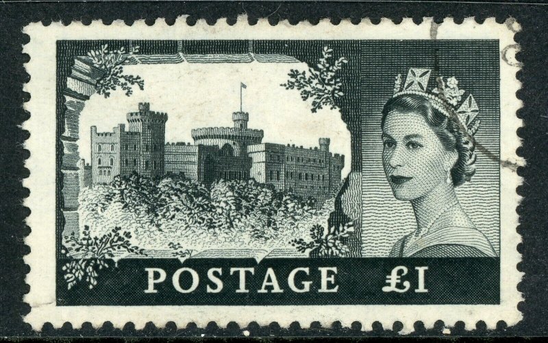 United Kingdom 1958 QE One Pound Castle SG 239 VFU C696
