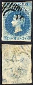 South Australia SG3 3d Deep Blue wmk Star (thin) Cat 170 pounds