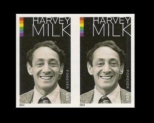 US 4906a Harvey Milk imperf NDC horz pair (2 stamps) MNH 2014