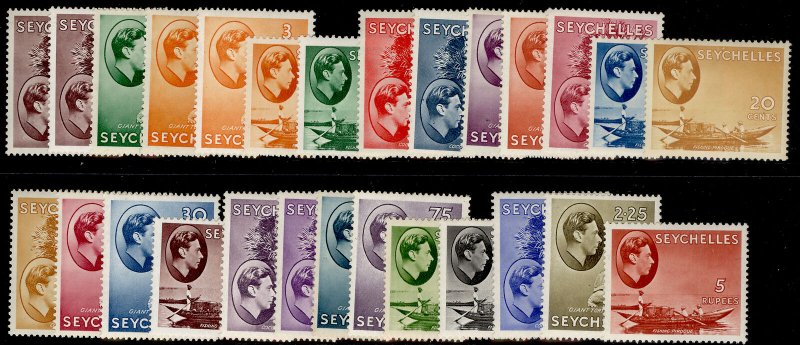 SEYCHELLES GVI SG135-149, complete set, M MINT. Cat £550.