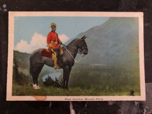 1938 Sarnia Canada Postcard RCMP Cover Mounted Police on Horseback To USA