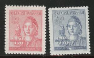 Czechoslovakia Scott B154-55 1945 mint no gum set