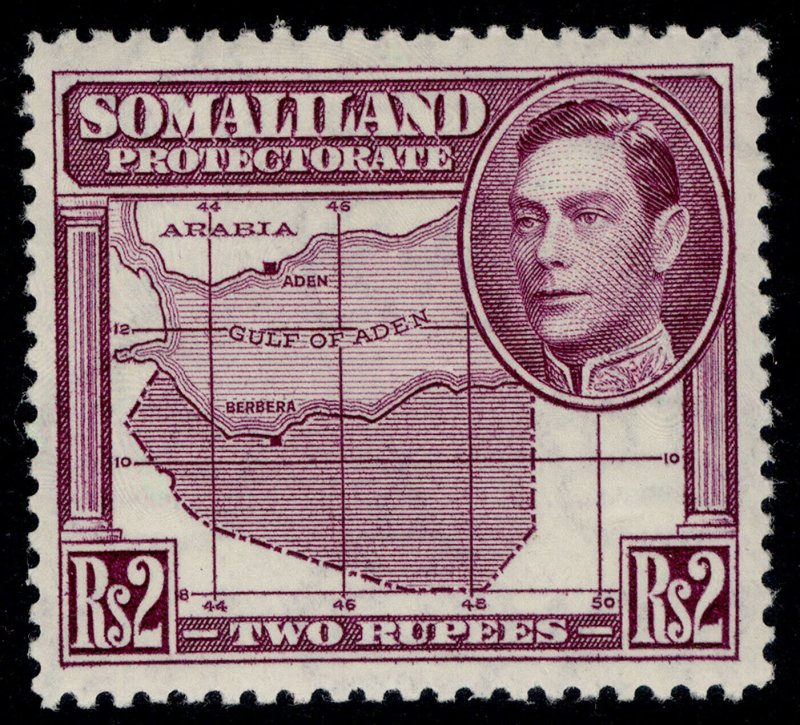 SOMALILAND PROTECTORATE GVI SG102, 2r purple, M MINT. Cat £26. 