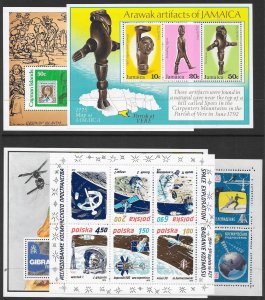 WORLDWIDE (157) Souvenir Sheets Mostly MNH Very Few CTO or Litely Hinged