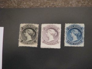 Nova Scotia, Scott# 8, 9, 10, (#10 no gum small thin), # 8&9 M Light Hinge