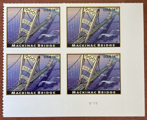 4438 MACKINAC BRIDGE  Plate Block of 4 US Priority Mail $4.90 Stamps MNH 2010 