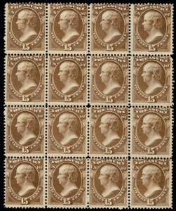 #O79  Scott CV $4800  #O79 Fine no gum, Block of 16, Fresh color, Super Nice!