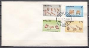 Tanzania, Scott cat. 441-444. Native Music Instruments issue. First day cover. ^