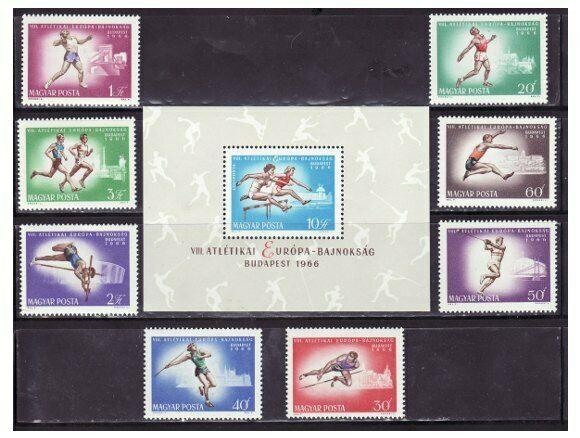 Hungary - Track & Field Sports - 8 Stamp & S/S  Set 1787-94/C261