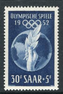 GERMANY SAAR;  1952 early Olympics issue Mint hinged 30Fr. value