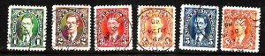 Canada-Sc#231-6-used KGVI Mufti issue-many with circle dated cancels-id1145-