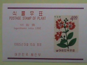 KOREA STAMP: 1966 SC#459a   LAGERSTROEMIA INDICA LINNE PLANT-MNH S/S SHEET,