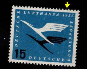 Germany Scott C63 MNH** 1955 airmail stamp vertical crease at right